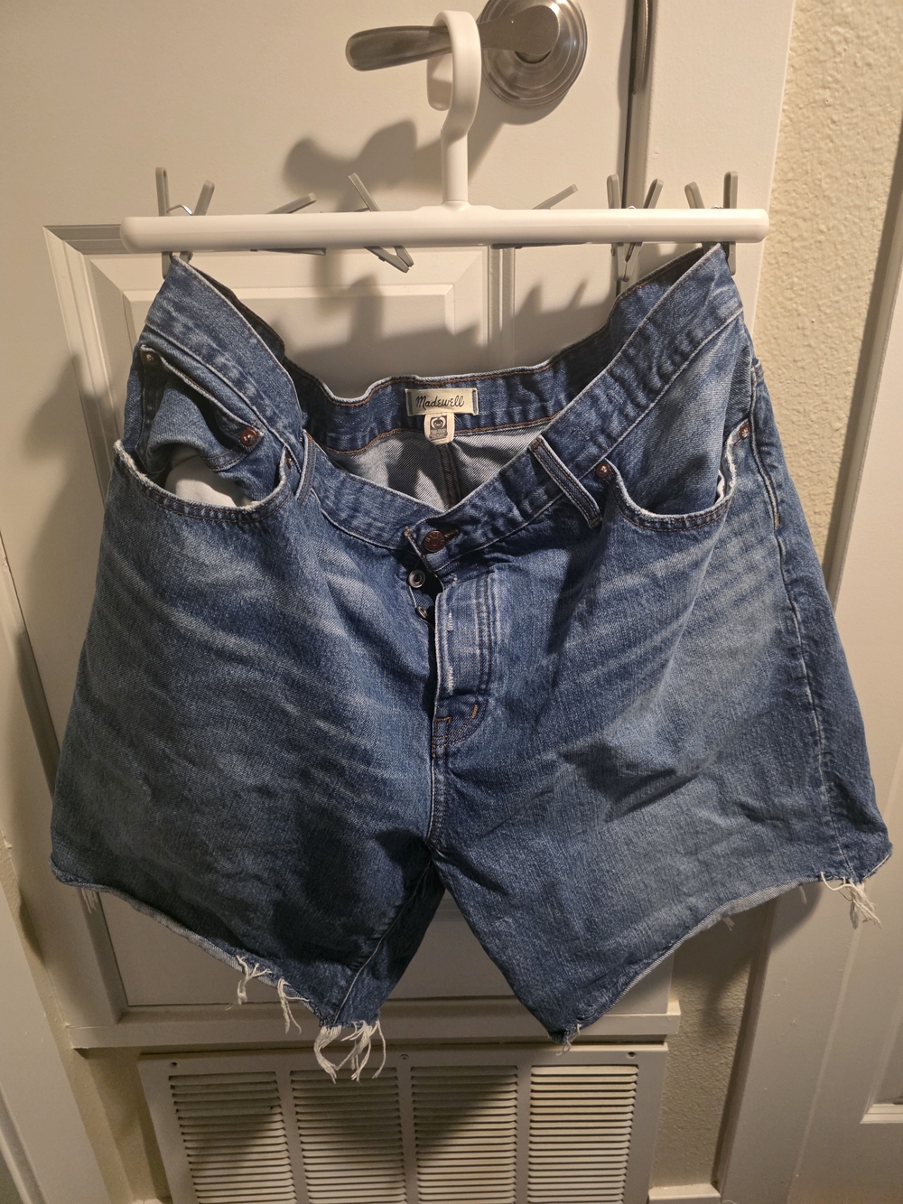 Madewell Distressed Light Blue Denim Cutoff Shorts